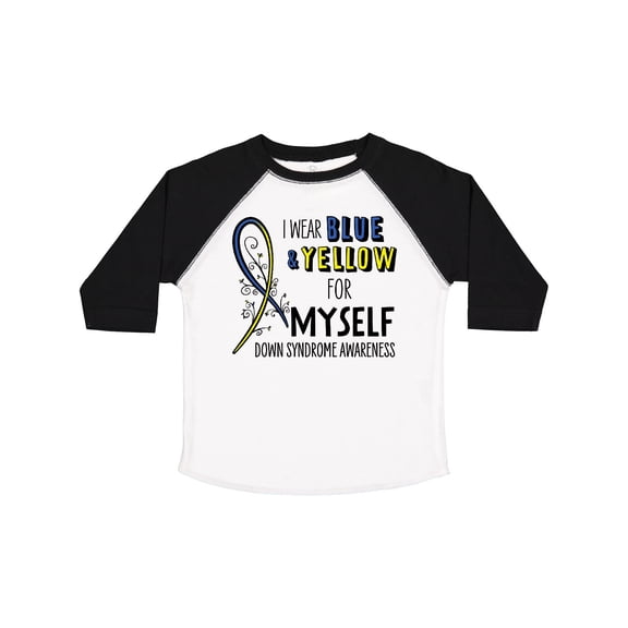 Inktastic I Wear Blue and Yellow for Myself Down Syndrome Awareness Boys or Girls Toddler T-Shirt