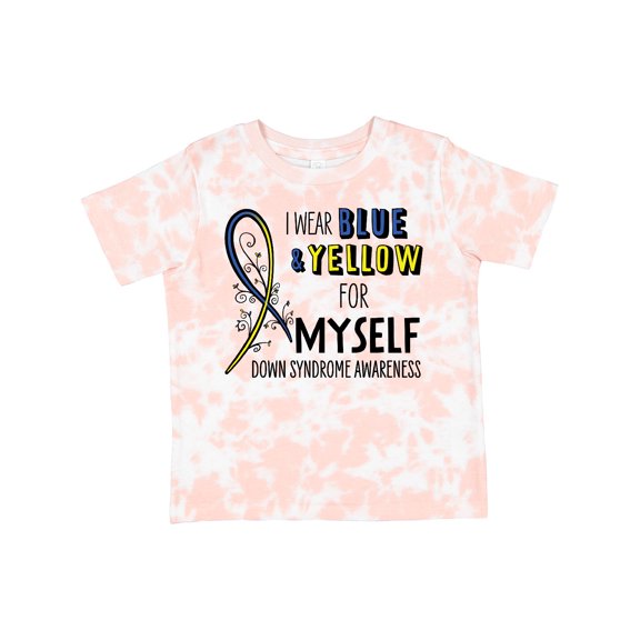 Inktastic I Wear Blue and Yellow for Myself Down Syndrome Awareness Boys or Girls Toddler T-Shirt