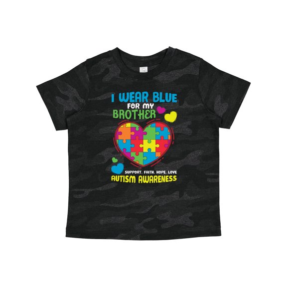 Inktastic I Wear Blue for My Brother Autism Awareness Boys or Girls Toddler T-Shirt