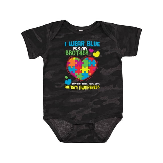 Inktastic I Wear Blue for My Brother Autism Awareness Boys or Girls Baby Bodysuit