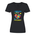 thumbnail image 1 of Inktastic I Wear Blue for my Brother Autism Awareness Women's V-Neck T-Shirt, 1 of 5
