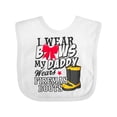 thumbnail image 1 of Inktastic I Wear Bows My Daddy Wears Fireman Boots Girls Baby Bib, 1 of 4