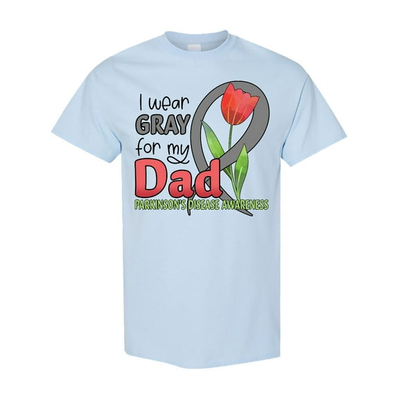 Inktastic I Wear Gray for My Dad Parkinsons Disease Awareness with Tulip T-Shirt