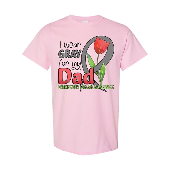 Inktastic I Wear Gray for My Dad Parkinsons Disease Awareness with Tulip T-Shirt