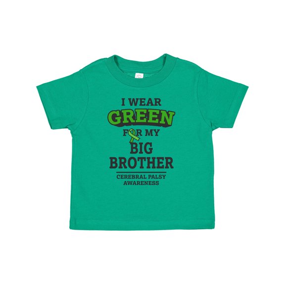 Inktastic I Wear Green For My Big Brother For Cerebral Palsy Boys or Girls Toddler T-Shirt