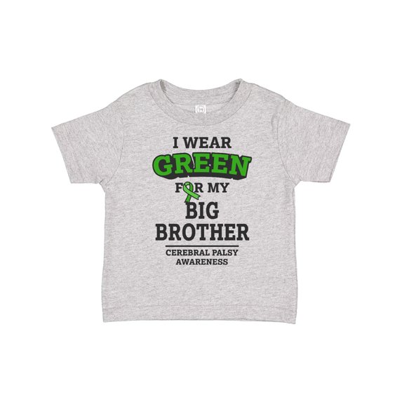 Inktastic I Wear Green For My Big Brother For Cerebral Palsy Boys or Girls Toddler T-Shirt