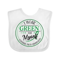 Inktastic I Wear Green for Myself- Cerebral Palsy Awareness Boys or Girls Baby Bib
