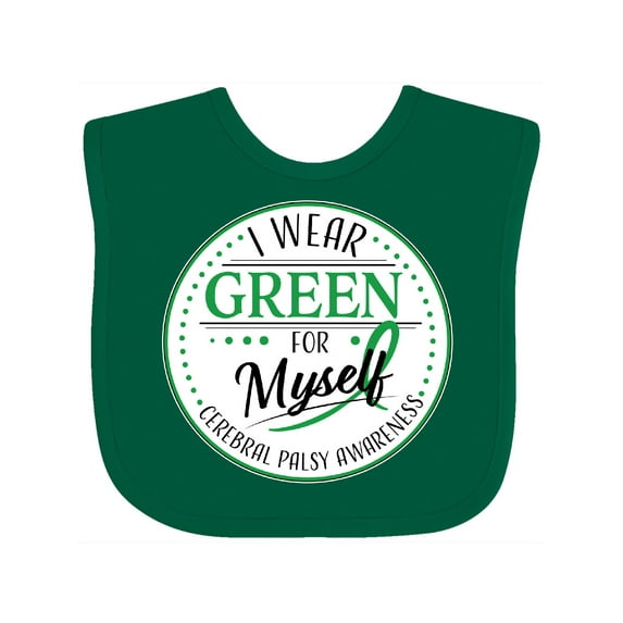 Inktastic I Wear Green for Myself- Cerebral Palsy Awareness Boys or Girls Baby Bib
