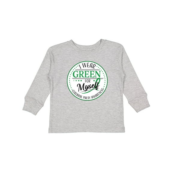 Inktastic I Wear Green for Myself- Cerebral Palsy awareness Boys or Girls Long Sleeve Toddler T-Shirt