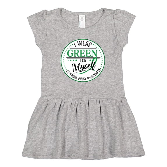 Inktastic I Wear Green for Myself- Cerebral Palsy awareness Girls Toddler Dress