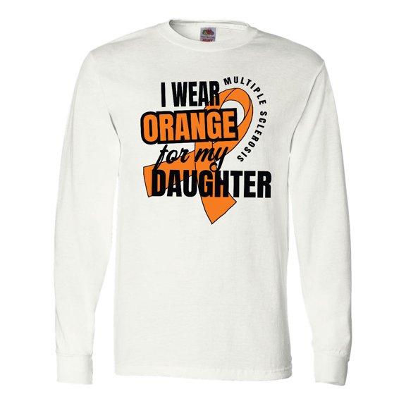 Inktastic I Wear Orange For My Daughter Multiple Sclerosis Awareness Long Sleeve T-Shirt