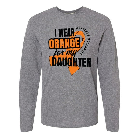 Inktastic I Wear Orange For My Daughter Multiple Sclerosis Awareness Long Sleeve T-Shirt
