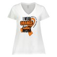 thumbnail image 1 of Inktastic I Wear Orange For My Mom Multiple Sclerosis Awareness Women's Plus Size V-Neck T-Shirt, 1 of 5