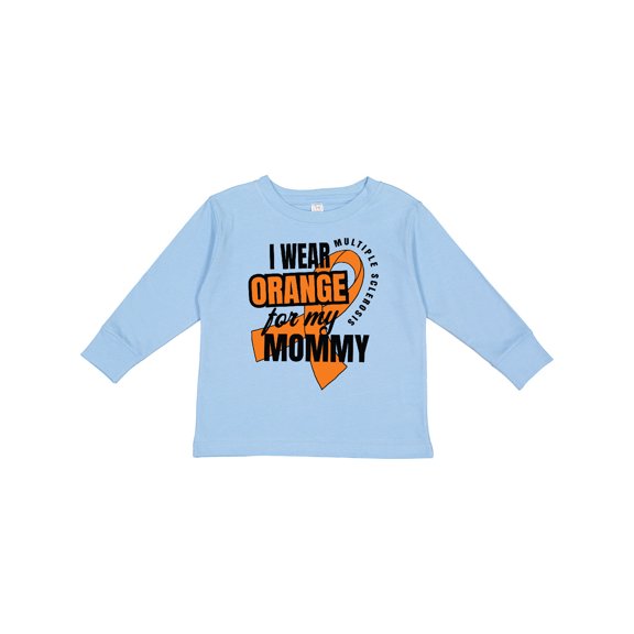 Inktastic I Wear Orange For My Mommy Multiple Sclerosis Awareness Boys or Girls Long Sleeve Toddler T-Shirt