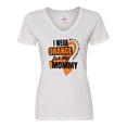 thumbnail image 1 of Inktastic I Wear Orange For My Mommy Multiple Sclerosis Awareness Women's V-Neck T-Shirt, 1 of 5