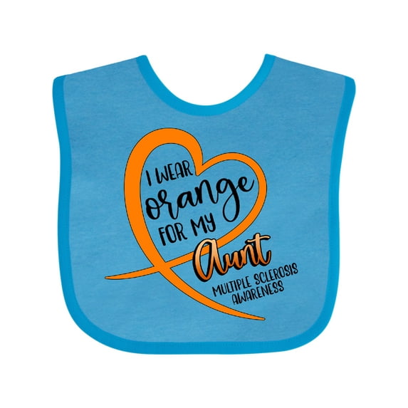 Inktastic I Wear Orange for My Aunt Multiple Sclerosis Awareness Boys or Girls Baby Bib