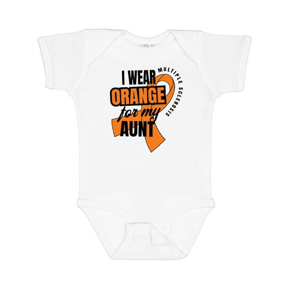 Inktastic I Wear Orange for My Aunt Multiple Sclerosis Awareness Boys or Girls Baby Bodysuit