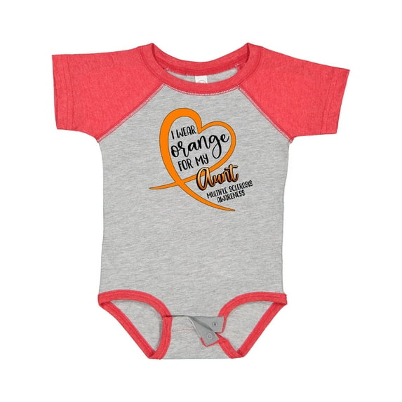 Inktastic I Wear Orange for My Aunt Multiple Sclerosis Awareness Boys or Girls Baby Bodysuit