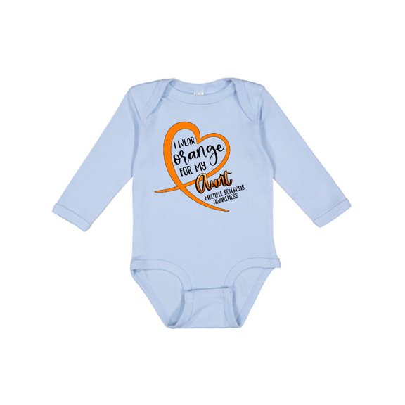 Inktastic I Wear Orange for My Aunt Multiple Sclerosis Awareness Boys or Girls Long Sleeve Baby Bodysuit