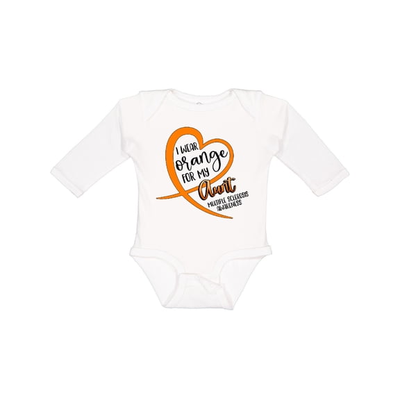 Inktastic I Wear Orange for My Aunt Multiple Sclerosis Awareness Boys or Girls Long Sleeve Baby Bodysuit