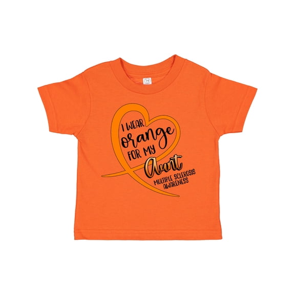 Inktastic I Wear Orange for My Aunt Multiple Sclerosis Awareness Boys or Girls Toddler T-Shirt
