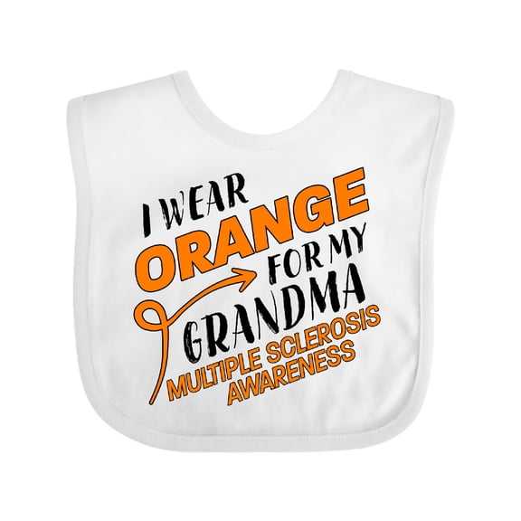 Inktastic I Wear Orange for My Grandma- Multiple Sclerosis Awareness Boys or Girls Baby Bib