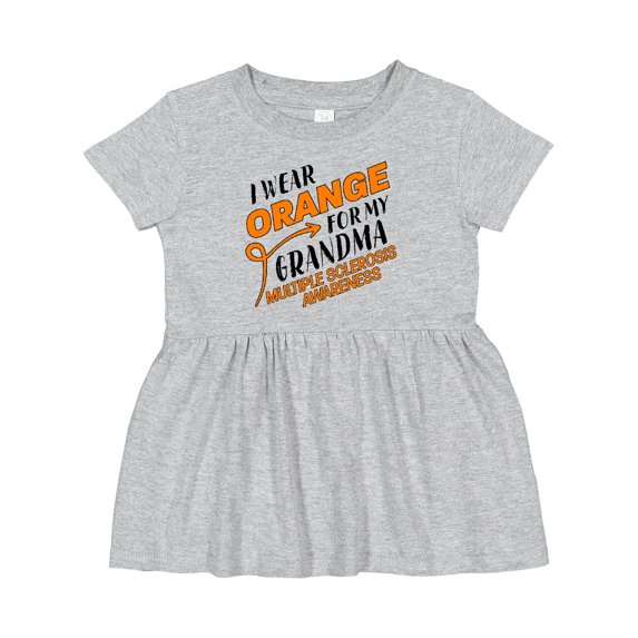 Inktastic I Wear Orange for My Grandma Multiple Sclerosis Awareness Girls Baby Dress