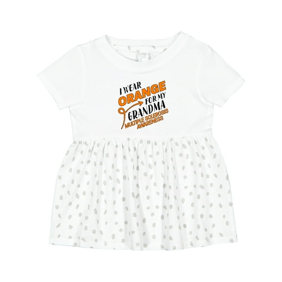 Inktastic I Wear Orange for My Grandma Multiple Sclerosis Awareness Girls Baby Dress