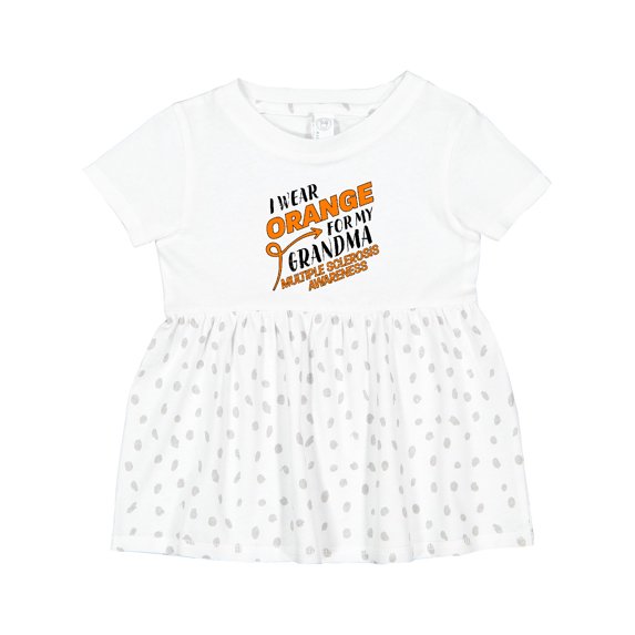 Inktastic I Wear Orange for My Grandma Multiple Sclerosis Awareness Girls Baby Dress