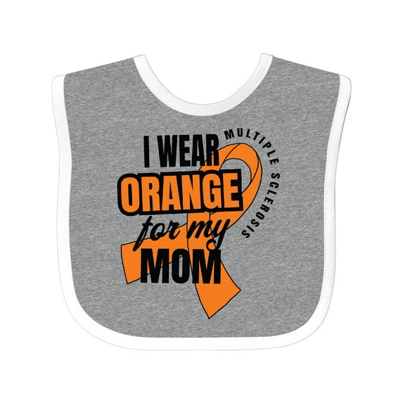 Inktastic I Wear Orange for My Mom Multiple Sclerosis Awareness Boys or Girls Baby Bib