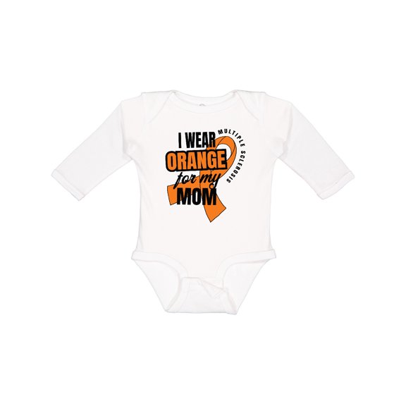 Inktastic I Wear Orange for My Mom Multiple Sclerosis Awareness Boys or Girls Long Sleeve Baby Bodysuit