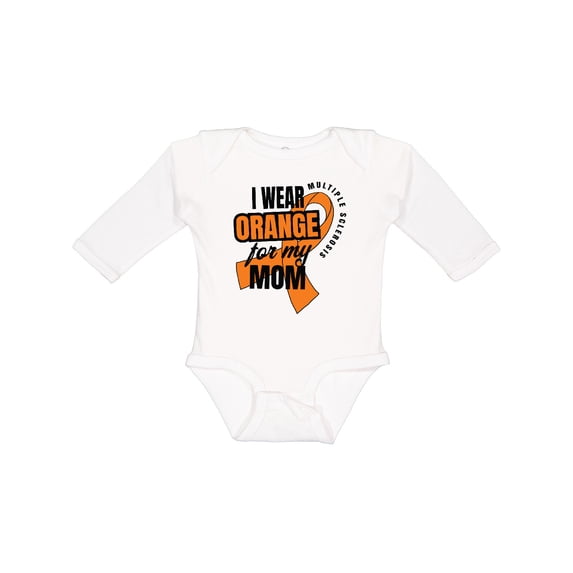 Inktastic I Wear Orange for My Mom Multiple Sclerosis Awareness Boys or Girls Long Sleeve Baby Bodysuit