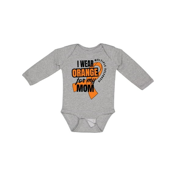 Inktastic I Wear Orange for My Mom Multiple Sclerosis Awareness Boys or Girls Long Sleeve Baby Bodysuit