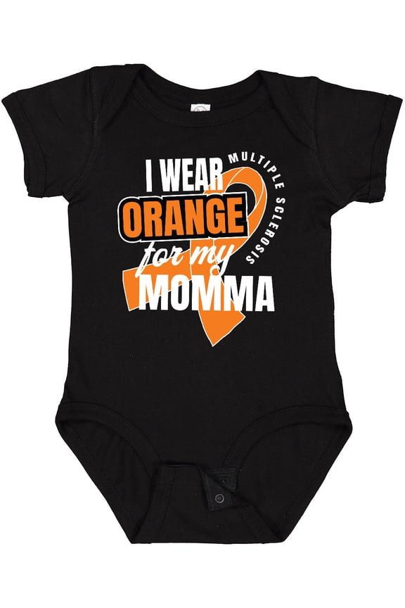 I Wear Orange for My Momma Multiple Sclerosis Awareness Boys or Girls Baby Bodysuit