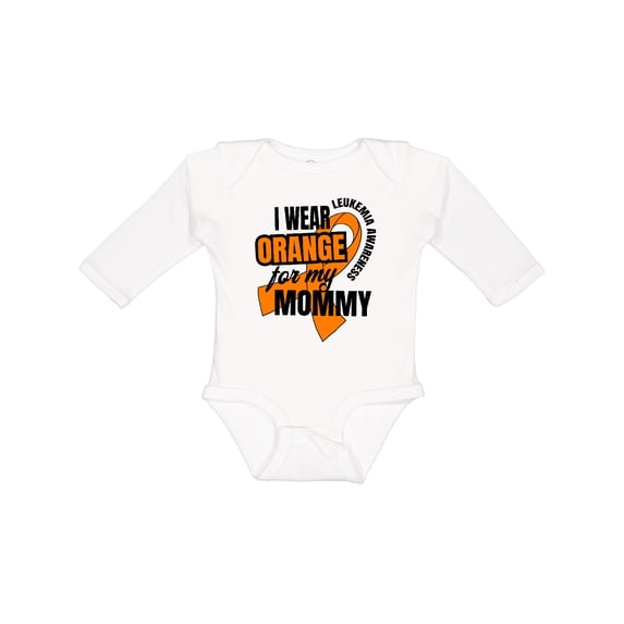 Inktastic I Wear Orange for My Mommy Leukemia Awareness Boys or Girls Long Sleeve Baby Bodysuit