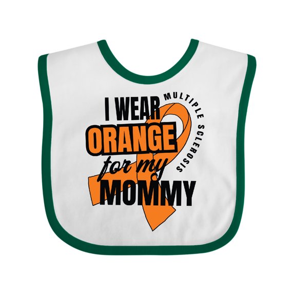 Inktastic I Wear Orange for My Mommy Multiple Sclerosis Awareness Boys or Girls Baby Bib