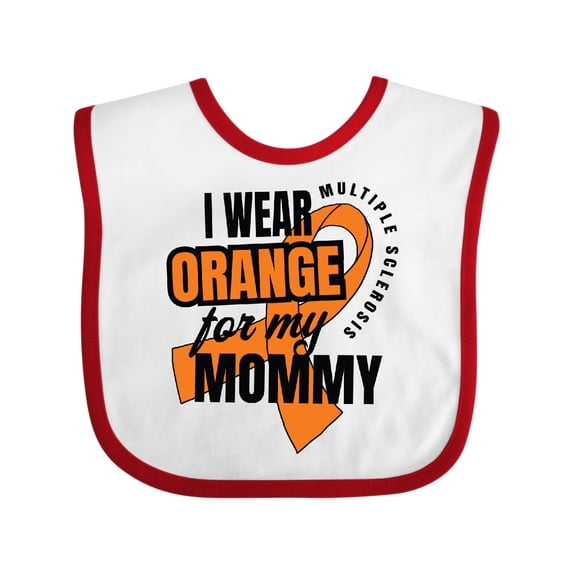 Inktastic I Wear Orange for My Mommy Multiple Sclerosis Awareness Boys or Girls Baby Bib