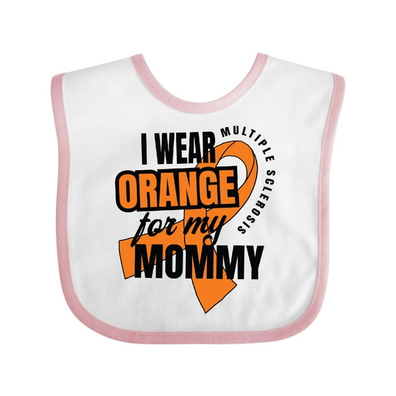 Inktastic I Wear Orange for My Mommy Multiple Sclerosis Awareness Boys or Girls Baby Bib
