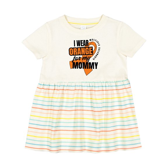 Inktastic I Wear Orange for My Mommy Multiple Sclerosis Awareness Girls Baby Dress