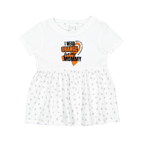 Inktastic I Wear Orange for My Mommy Multiple Sclerosis Awareness Girls Baby Dress