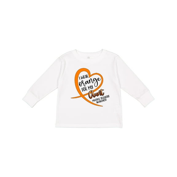 Inktastic I Wear Orange for my Aunt Multiple Sclerosis Awareness Boys or Girls Long Sleeve Toddler T-Shirt