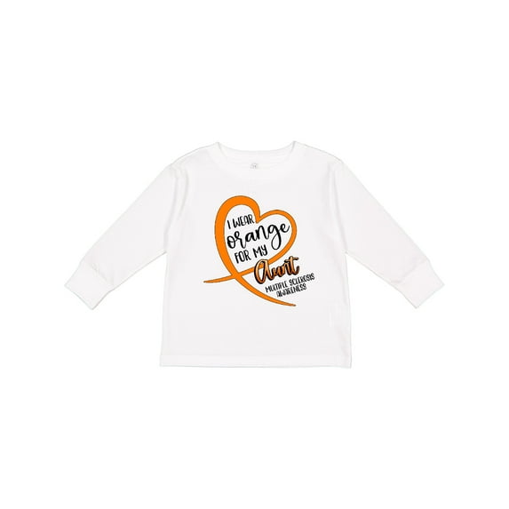 Inktastic I Wear Orange for my Aunt Multiple Sclerosis Awareness Boys or Girls Long Sleeve Toddler T-Shirt
