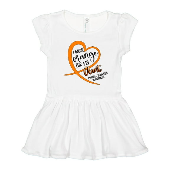 Inktastic I Wear Orange for my Aunt Multiple Sclerosis Awareness Girls Toddler Dress
