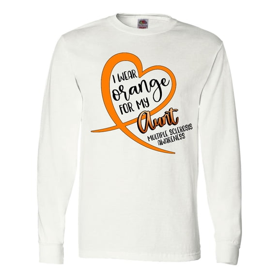 Inktastic I Wear Orange for my Aunt Multiple Sclerosis Awareness Long Sleeve T-Shirt