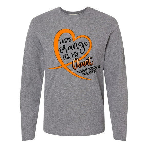 Inktastic I Wear Orange for my Aunt Multiple Sclerosis Awareness Long Sleeve T-Shirt