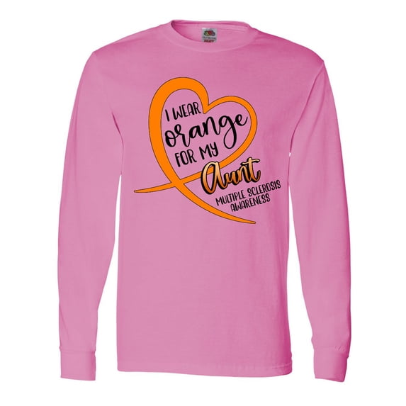 Inktastic I Wear Orange for my Aunt Multiple Sclerosis Awareness Long Sleeve T-Shirt