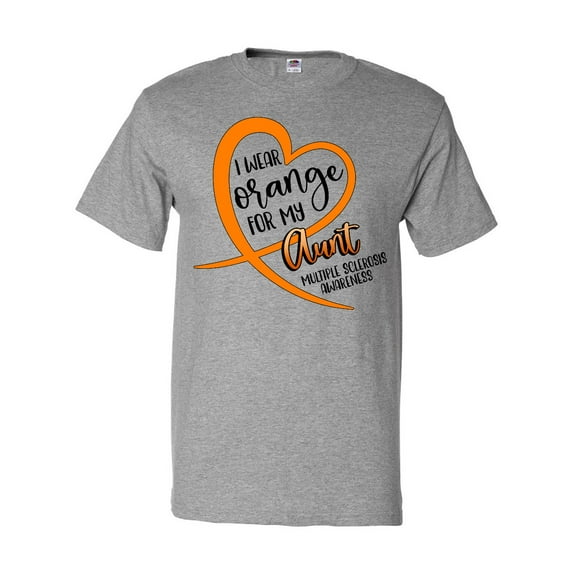 Inktastic I Wear Orange for my Aunt Multiple Sclerosis Awareness T-Shirt