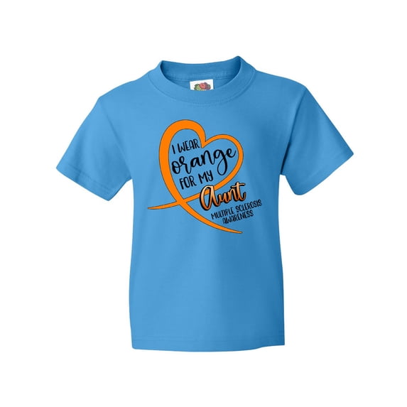Inktastic I Wear Orange for my Aunt Multiple Sclerosis Awareness Youth T-Shirt