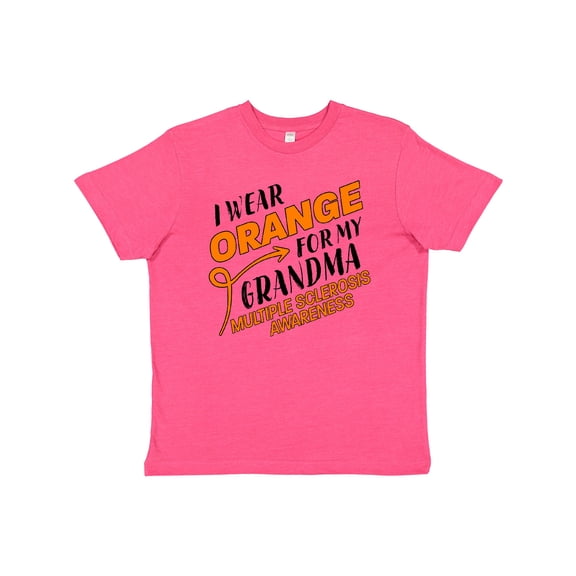 Inktastic I Wear Orange for my Grandma- Multiple Sclerosis awareness Youth T-Shirt