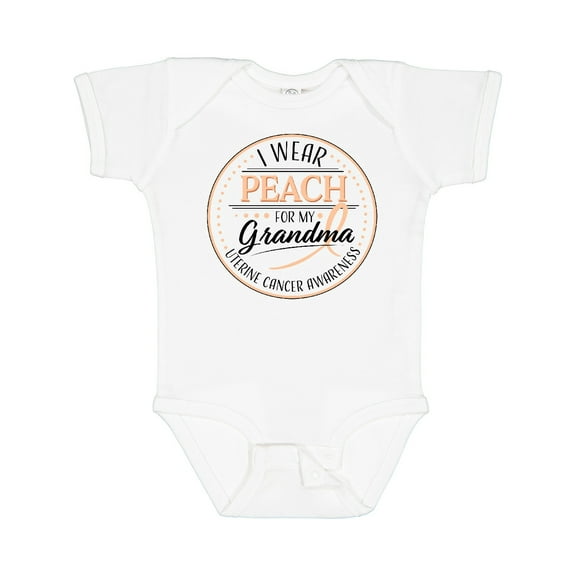 Inktastic I Wear Peach for My Grandma Uterine Cancer Awareness Boys or Girls Baby Bodysuit